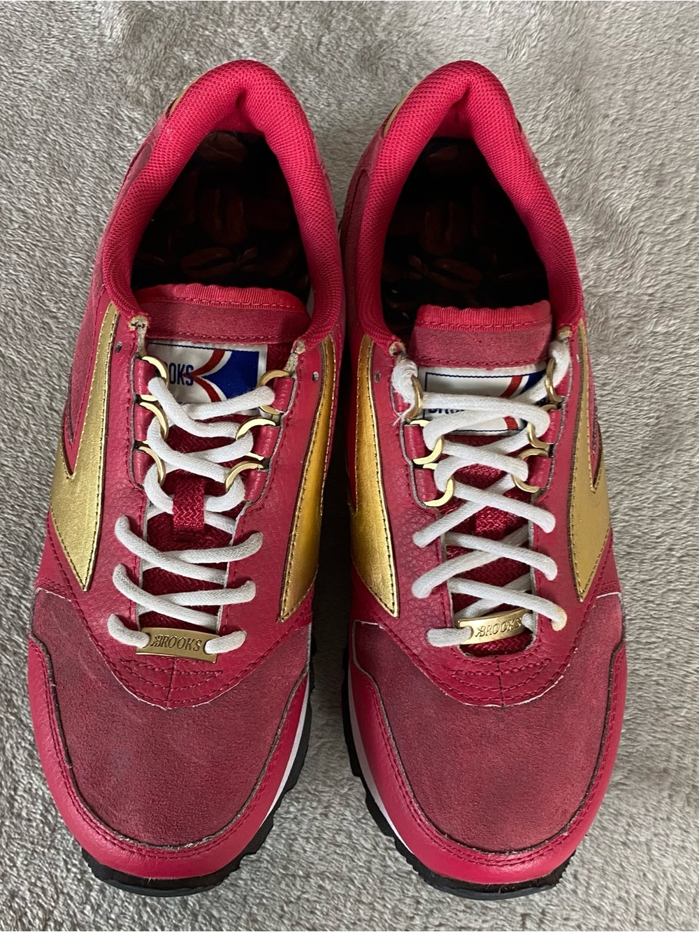 Brooks Vintage 1201711B698 Womens Sneakers Size 9 Red Gold Running Shoes NEW - Picture 8 of 12